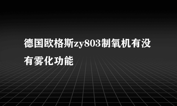 德国欧格斯zy803制氧机有没有雾化功能