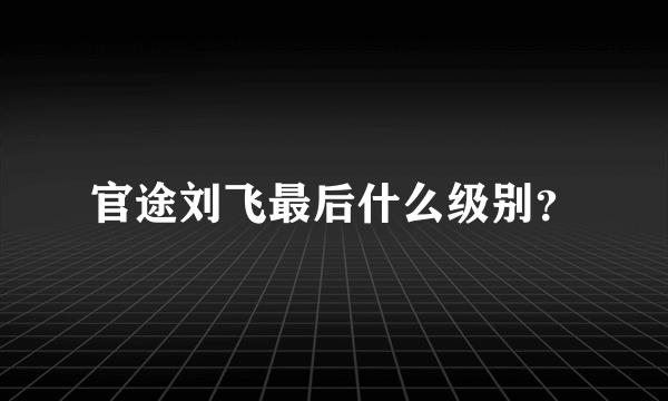官途刘飞最后什么级别？