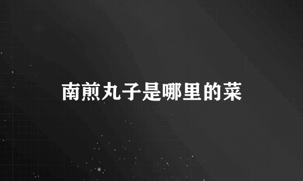 南煎丸子是哪里的菜