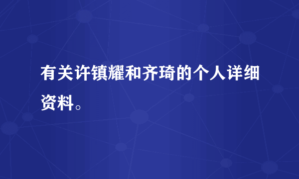 有关许镇耀和齐琦的个人详细资料。