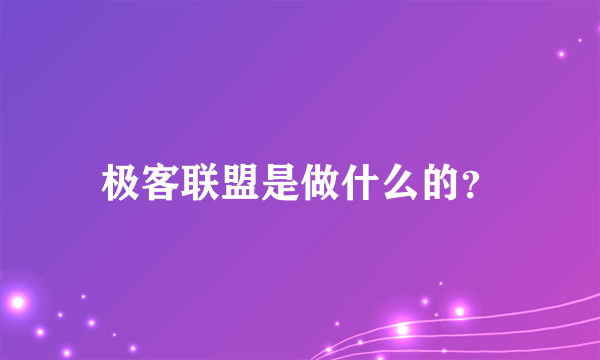 极客联盟是做什么的？