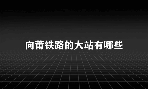 向莆铁路的大站有哪些