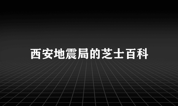 西安地震局的芝士百科