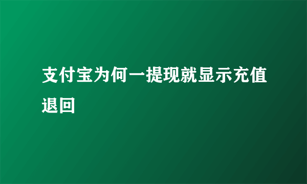 支付宝为何一提现就显示充值退回