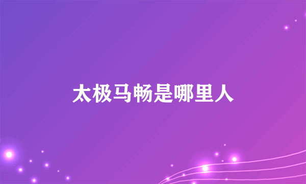 太极马畅是哪里人