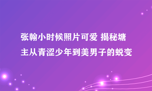 张翰小时候照片可爱 揭秘塘主从青涩少年到美男子的蜕变