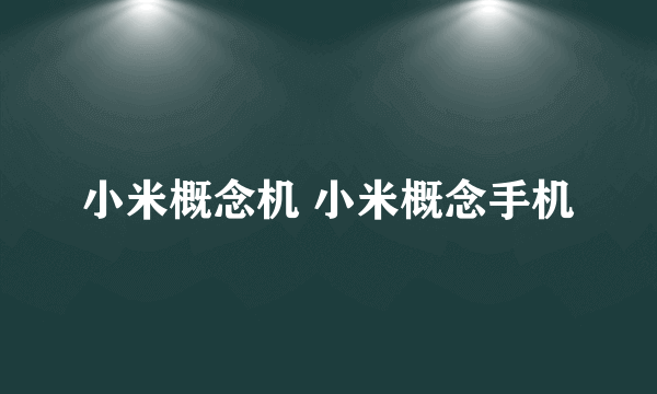 小米概念机 小米概念手机