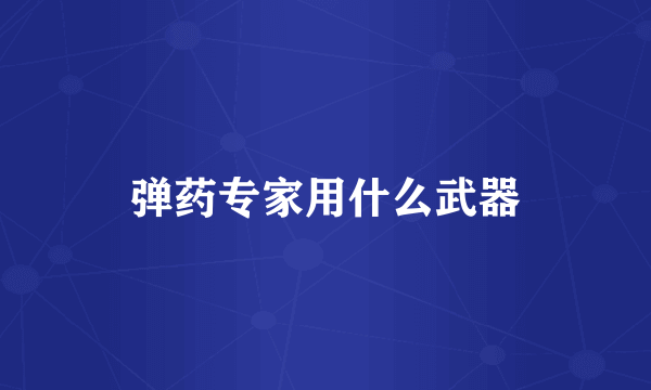 弹药专家用什么武器