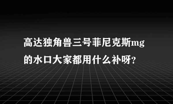 高达独角兽三号菲尼克斯mg的水口大家都用什么补呀？