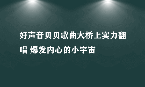 好声音贝贝歌曲大桥上实力翻唱 爆发内心的小宇宙