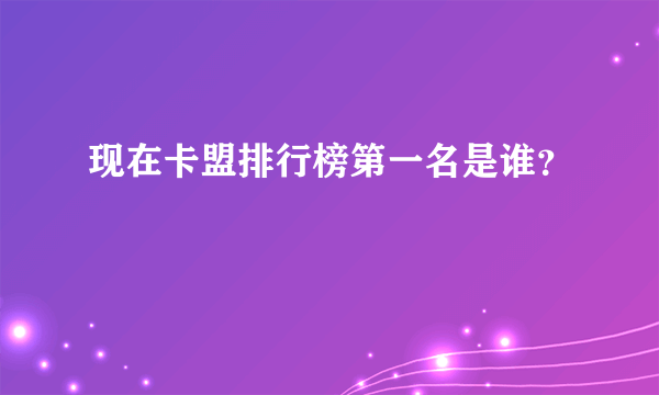 现在卡盟排行榜第一名是谁？