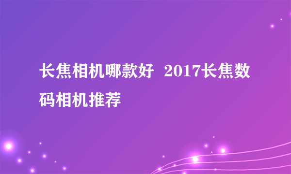 长焦相机哪款好  2017长焦数码相机推荐