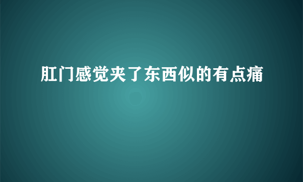 肛门感觉夹了东西似的有点痛