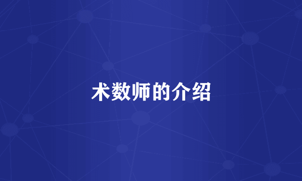 术数师的介绍