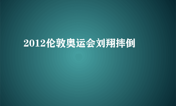 2012伦敦奥运会刘翔摔倒