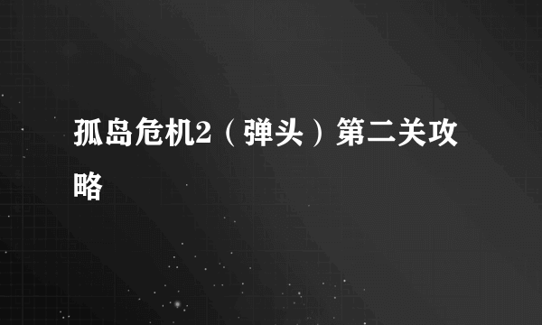 孤岛危机2（弹头）第二关攻略