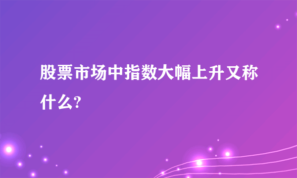 股票市场中指数大幅上升又称什么?
