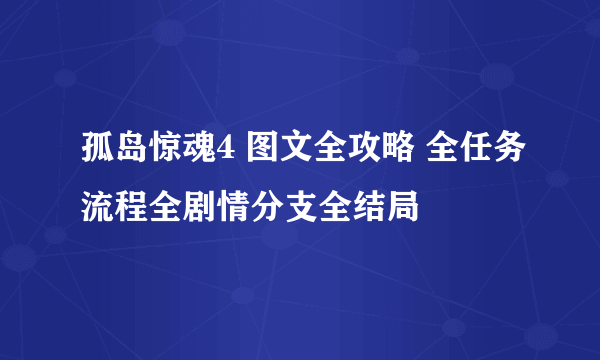 孤岛惊魂4 图文全攻略 全任务流程全剧情分支全结局
