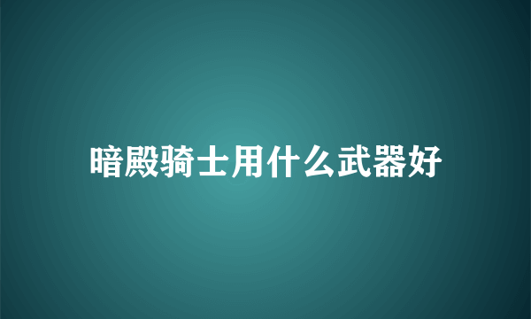 暗殿骑士用什么武器好