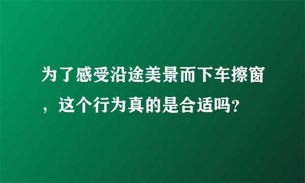 为了感受沿途美景而下车擦窗，这个行为真的是合适吗？