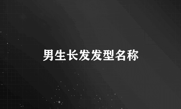 男生长发发型名称