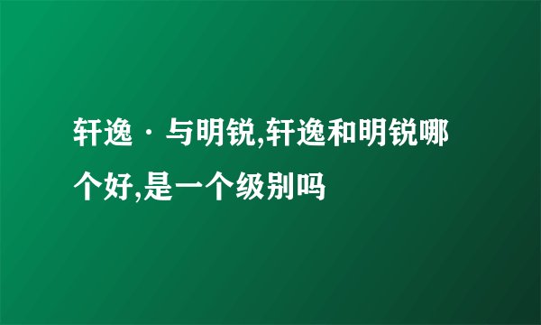 轩逸·与明锐,轩逸和明锐哪个好,是一个级别吗