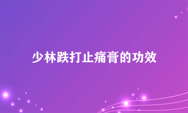 少林跌打止痛膏的功效