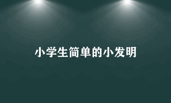 小学生简单的小发明