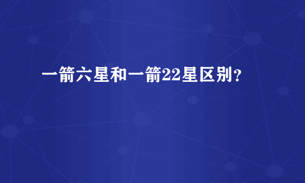 一箭六星和一箭22星区别？
