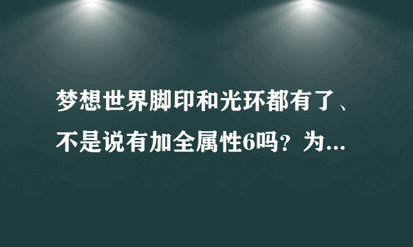 梦想世界脚印和光环都有了、不是说有加全属性6吗？为什么我全弄了却没加属性