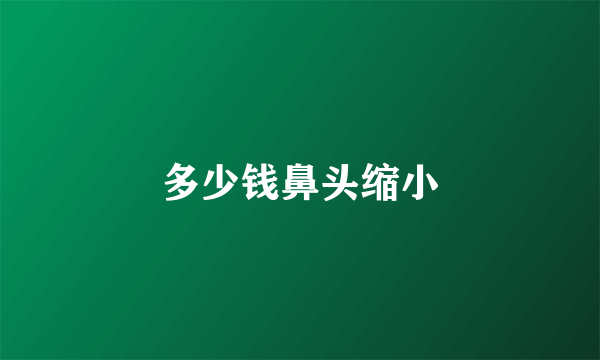 多少钱鼻头缩小