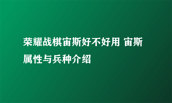 荣耀战棋宙斯好不好用 宙斯属性与兵种介绍