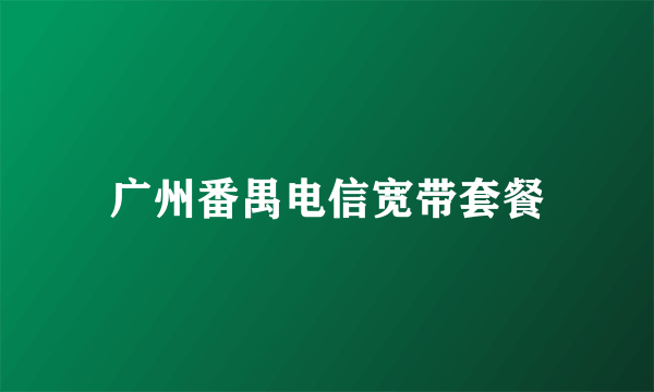 广州番禺电信宽带套餐