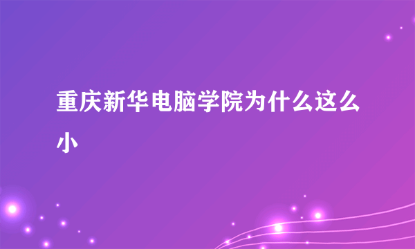 重庆新华电脑学院为什么这么小