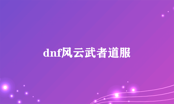 dnf风云武者道服