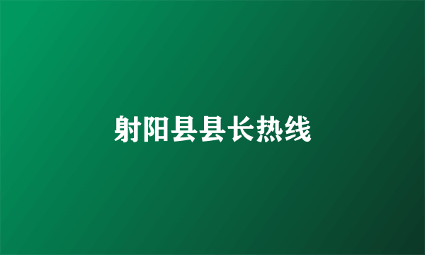 射阳县县长热线