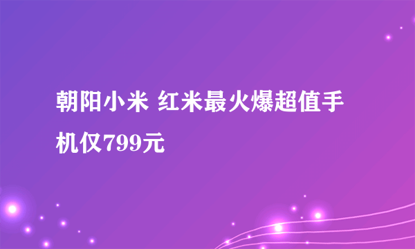 朝阳小米 红米最火爆超值手机仅799元