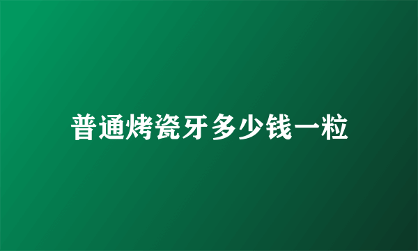 普通烤瓷牙多少钱一粒