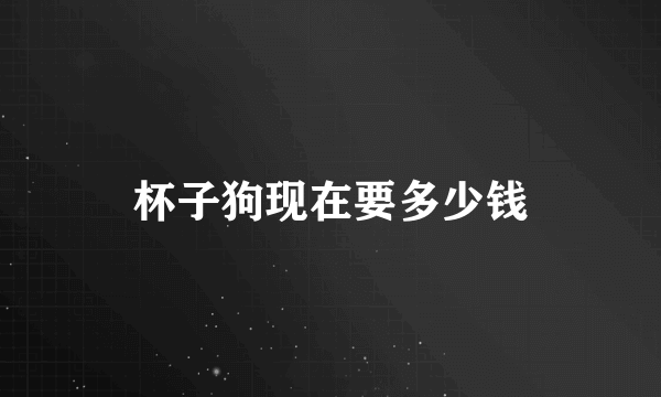 杯子狗现在要多少钱