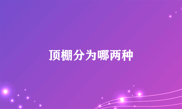 顶棚分为哪两种