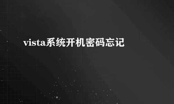 vista系统开机密码忘记