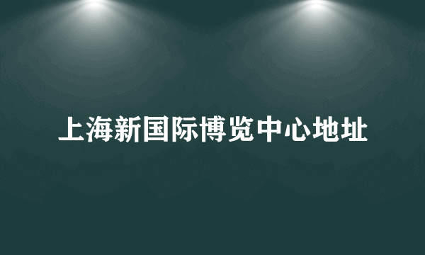 上海新国际博览中心地址