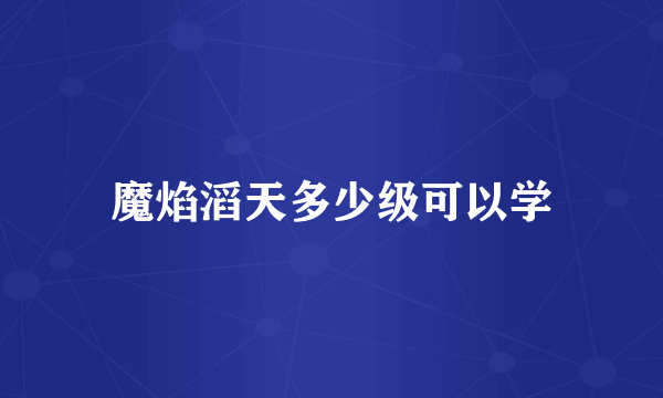 魔焰滔天多少级可以学