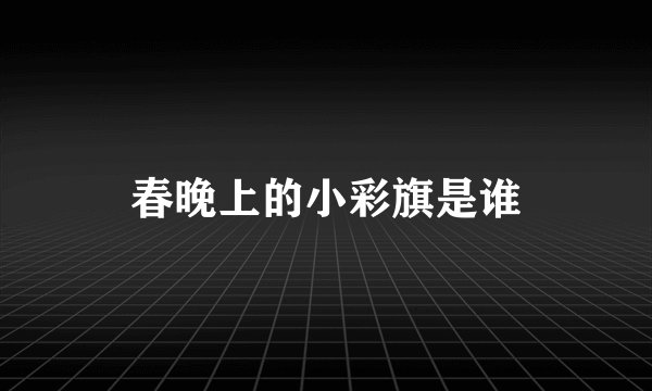 春晚上的小彩旗是谁