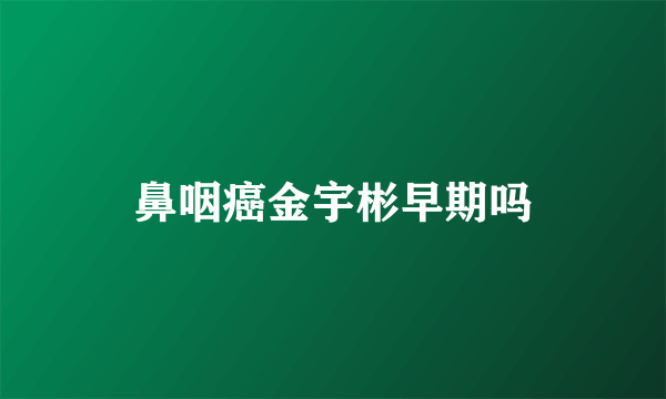 鼻咽癌金宇彬早期吗
