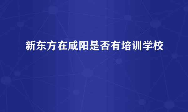 新东方在咸阳是否有培训学校