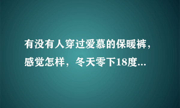 有没有人穿过爱慕的保暖裤，感觉怎样，冬天零下18度时候冷不冷啊？