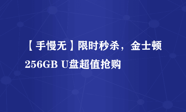 【手慢无】限时秒杀，金士顿256GB U盘超值抢购