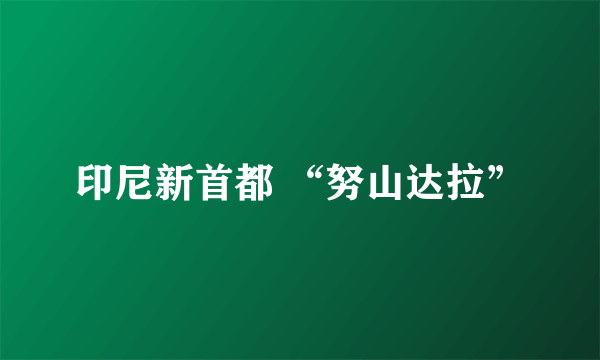 印尼新首都 “努山达拉”