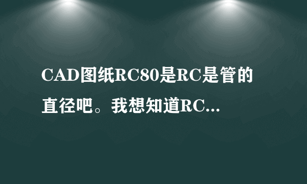 CAD图纸RC80是RC是管的直径吧。我想知道RC是什么的简写？